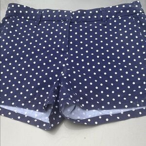 Elle Navy and White Polka Dot Jean Shorts